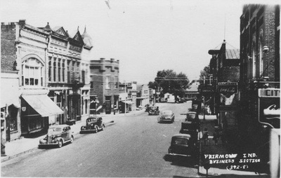 Vintage Fairmount Indiana town view from museum collection
