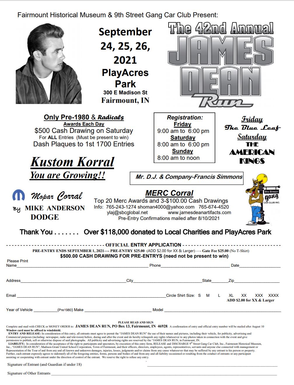 James Dean Run printable event flyer front
