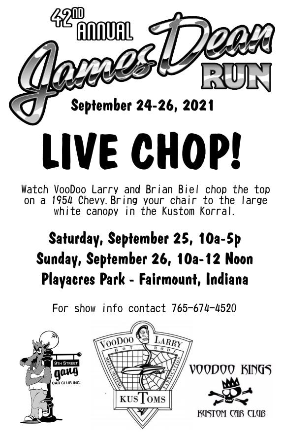 Custom classic car on display at James Dean Run